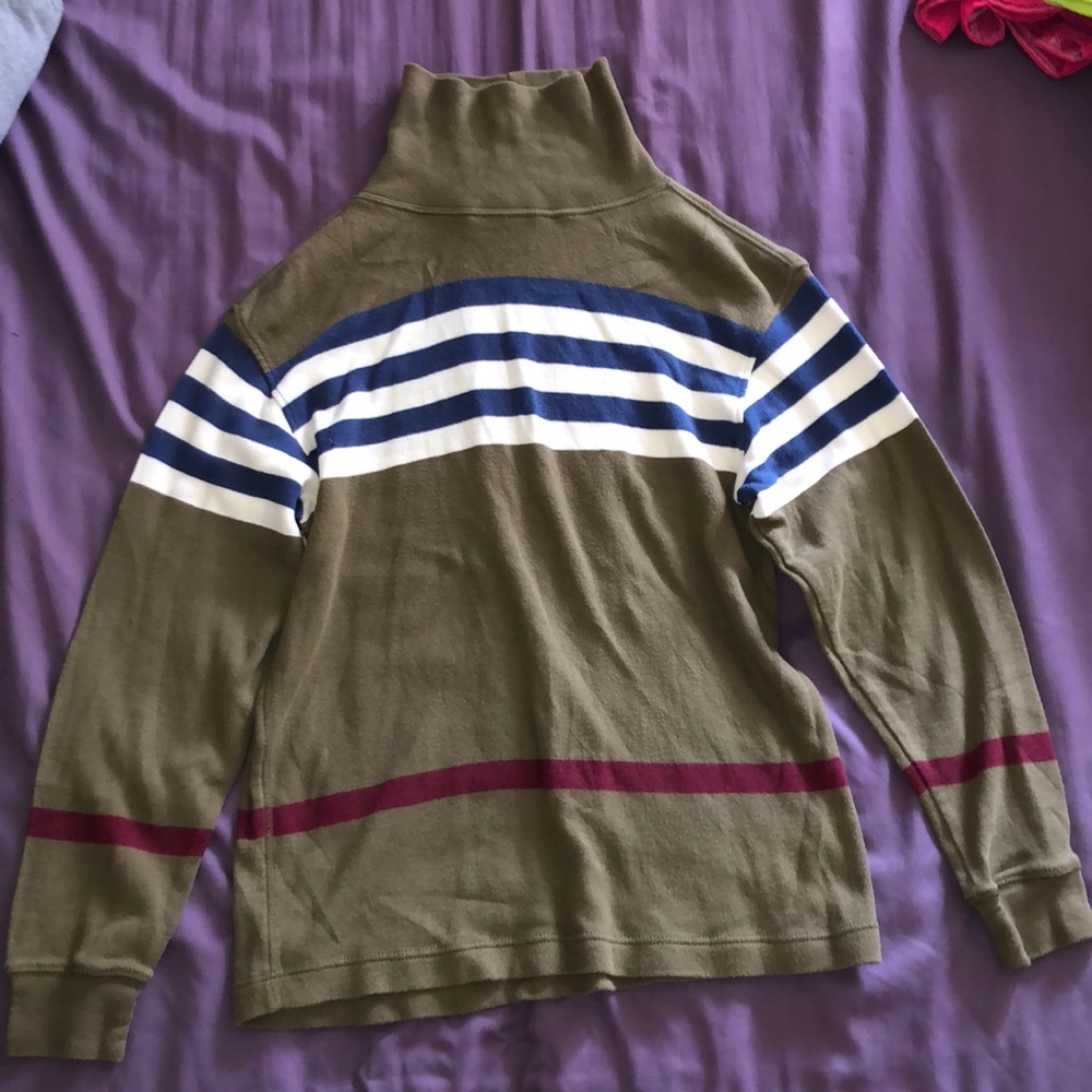gap kids green striped turtleneck shirt
